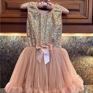 Gold Sequin and Pink Tulle Dress